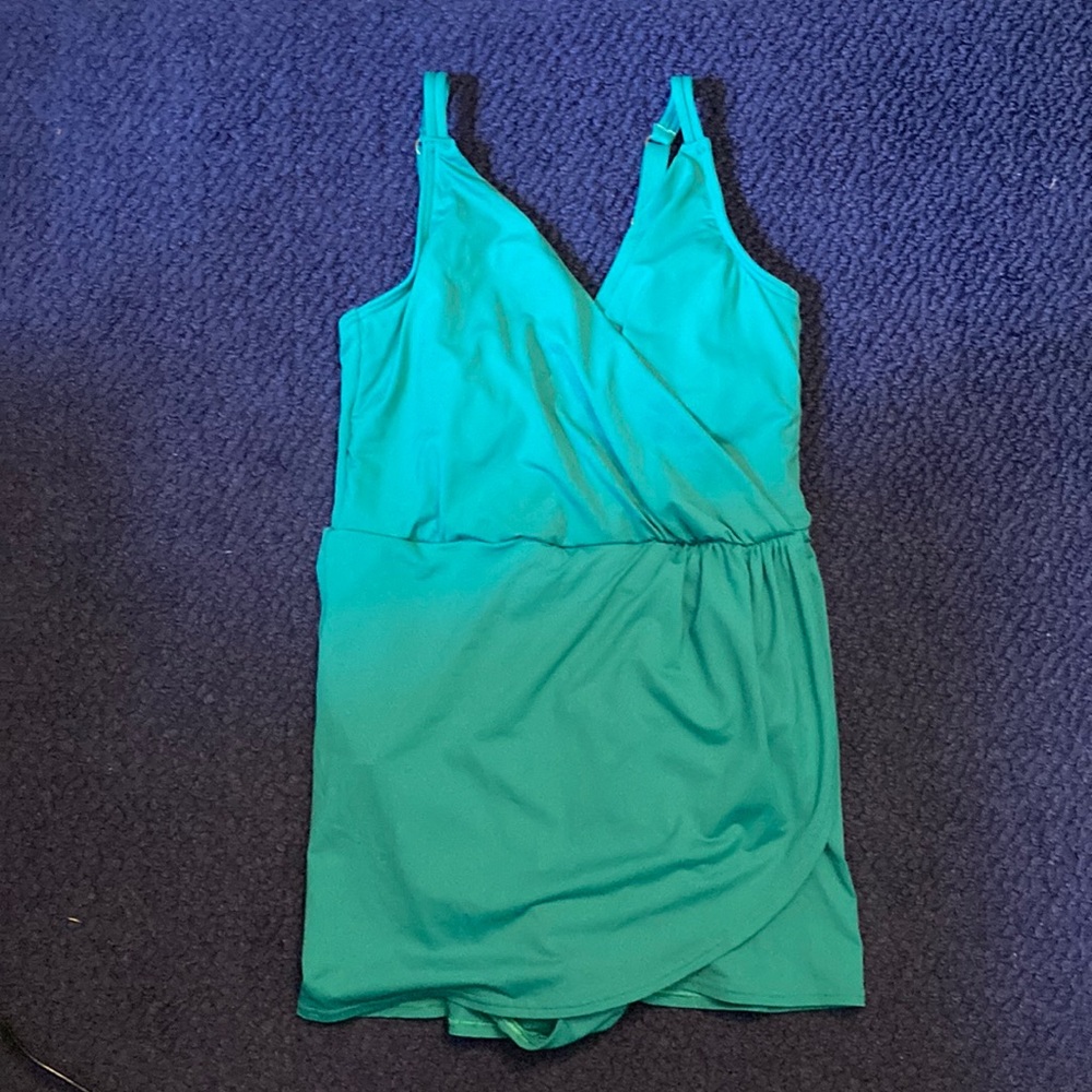 Lands' End Green/Teal Swim Dress